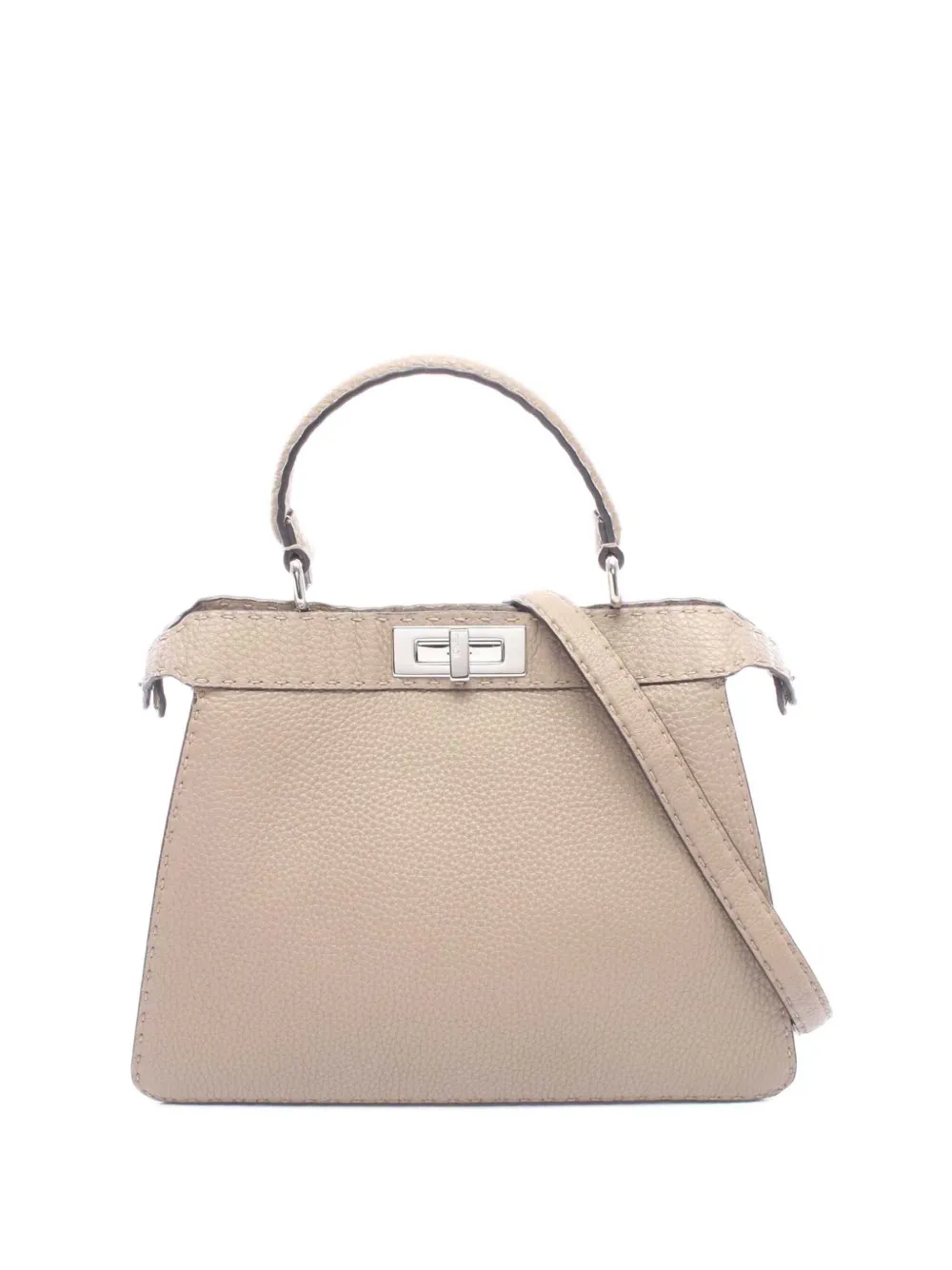 Fendi Pre-Owned 2000-2010 Medium Leather Selleria Peekaboo Iconic satchel - Toni neutri
