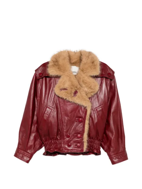 ISABEL MARANT shearling-trim leather jacket