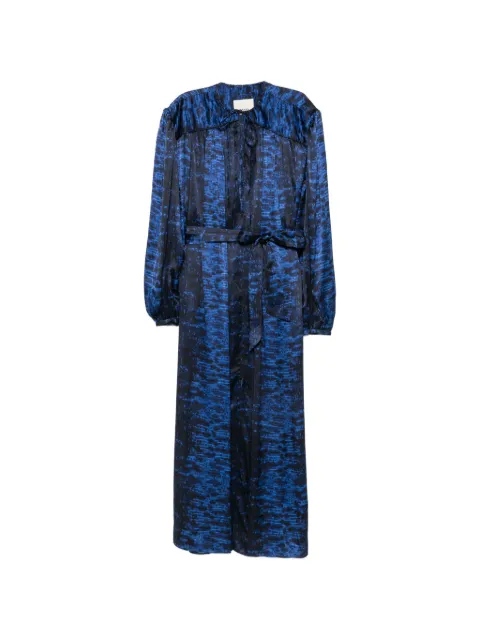 ISABEL MARANT vestido midi Luada con estampado abstracto y cinturón