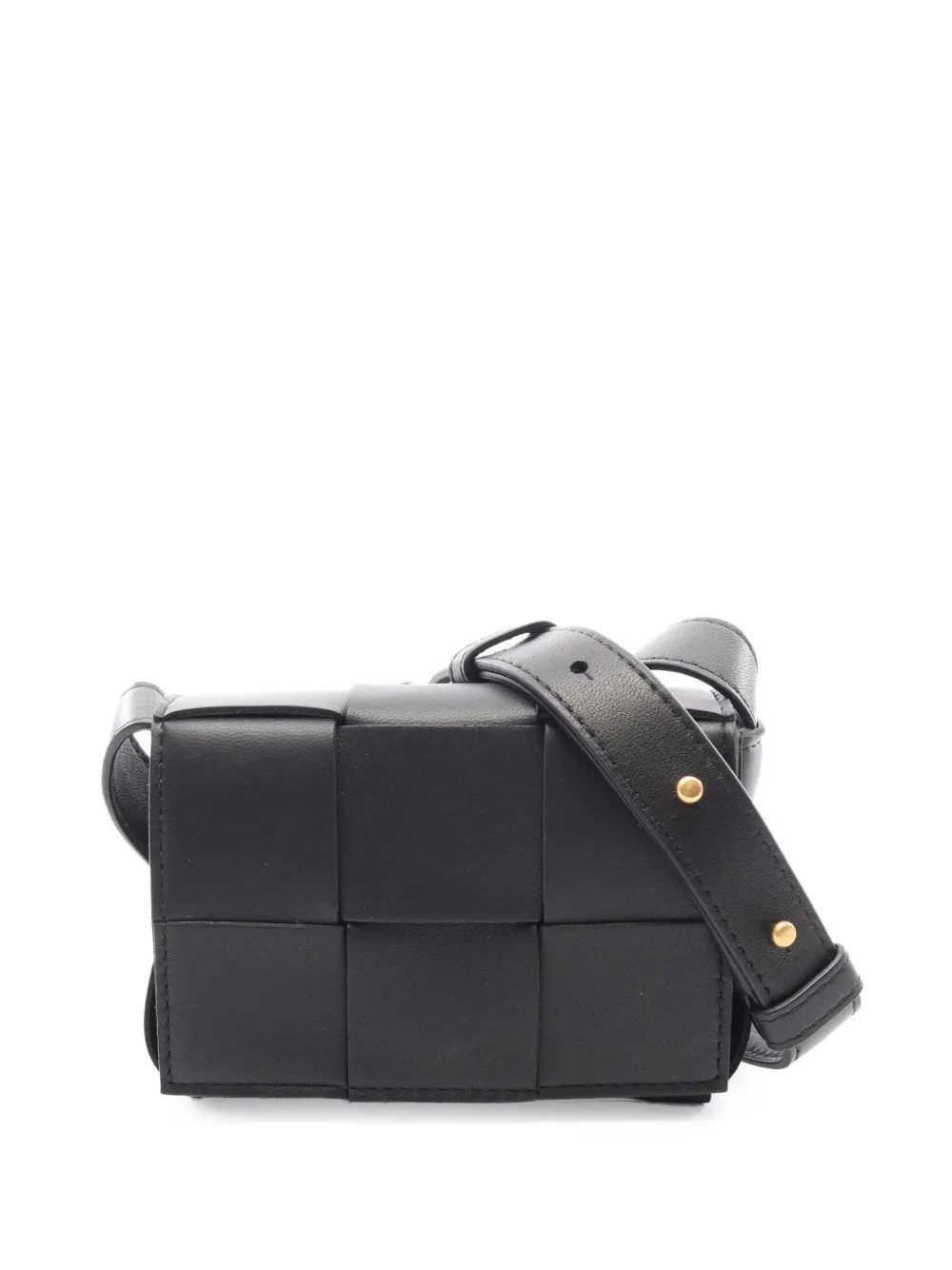 Bottega Veneta Pre-Owned Borsa a tracolla Cassette extra mini in nappa con design Maxi Intrecciato 2012-2026 - Nero
