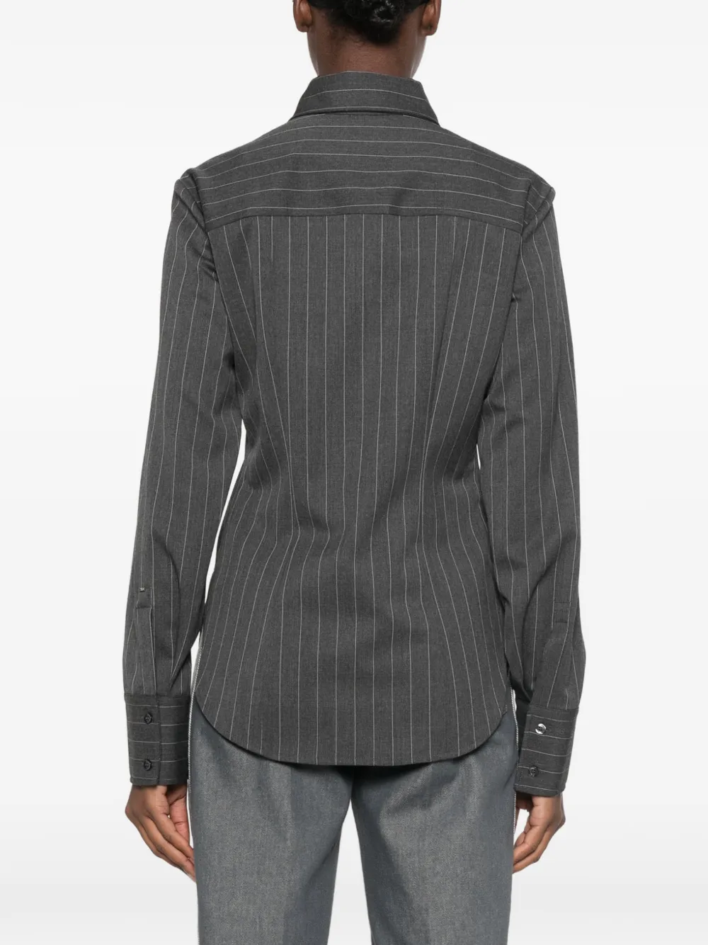 Sportmax Wollen blouse met krijtstreep Grijs