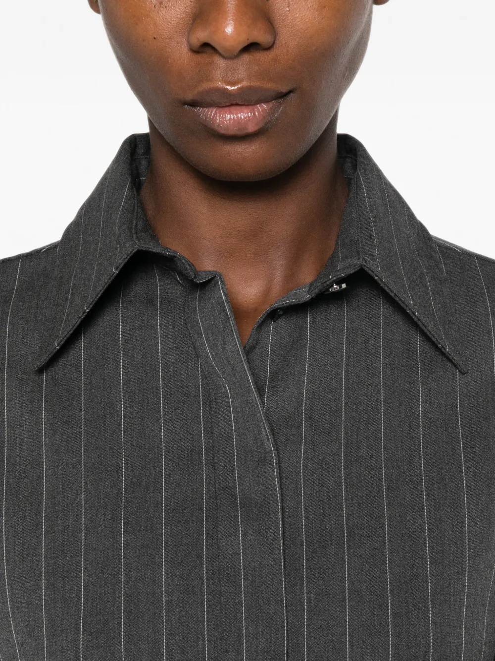 Sportmax Wollen blouse met krijtstreep Grijs
