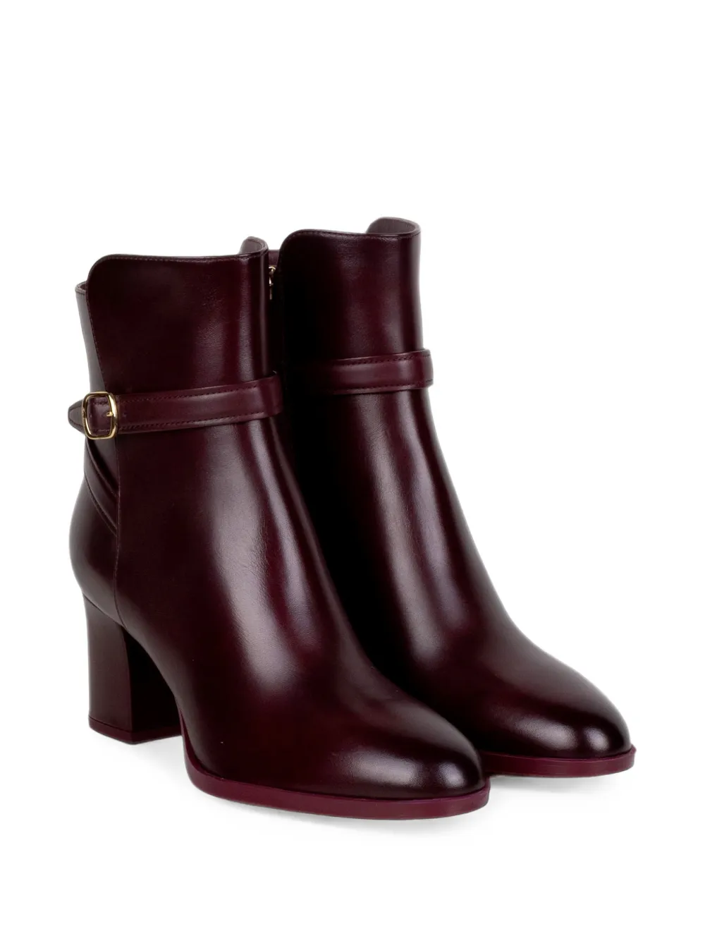 Santoni buckle-strap leather ankle boots Rood