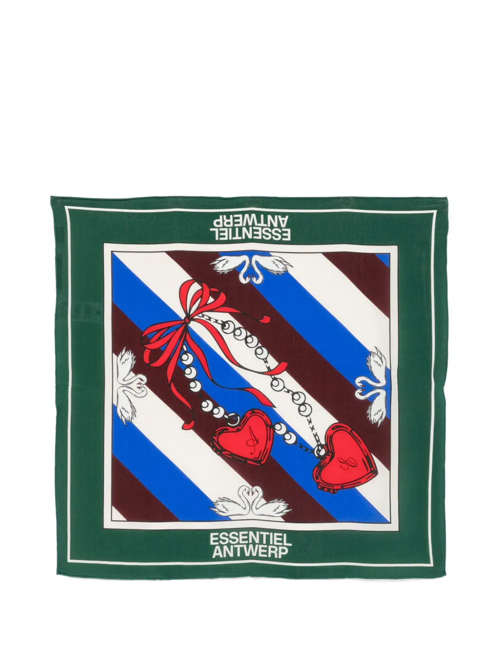 Essentiel Antwerp swan-print silk scarf