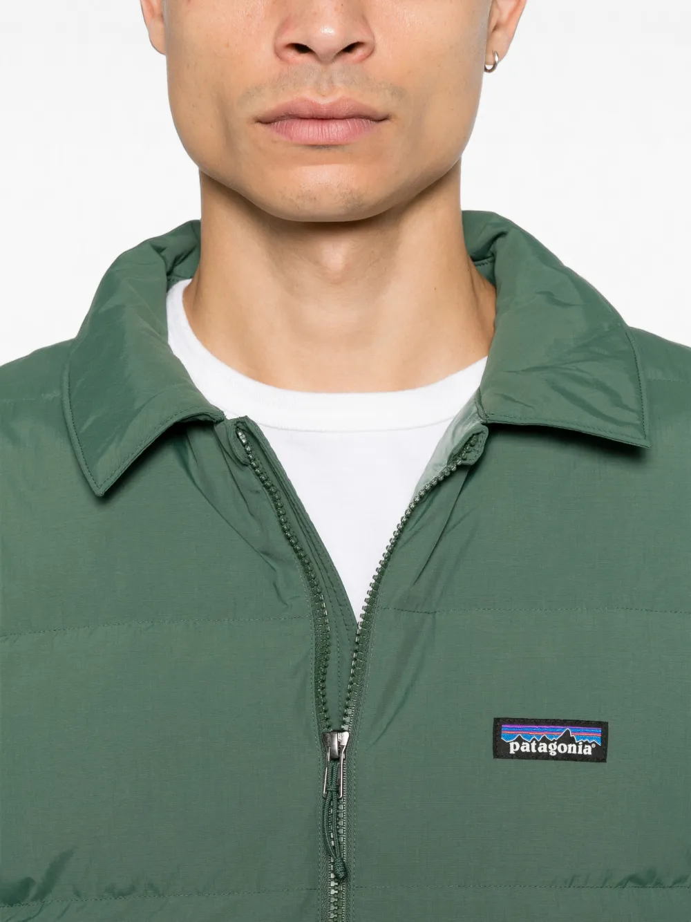 Patagonia Gewatteerd jack met logopatch Groen
