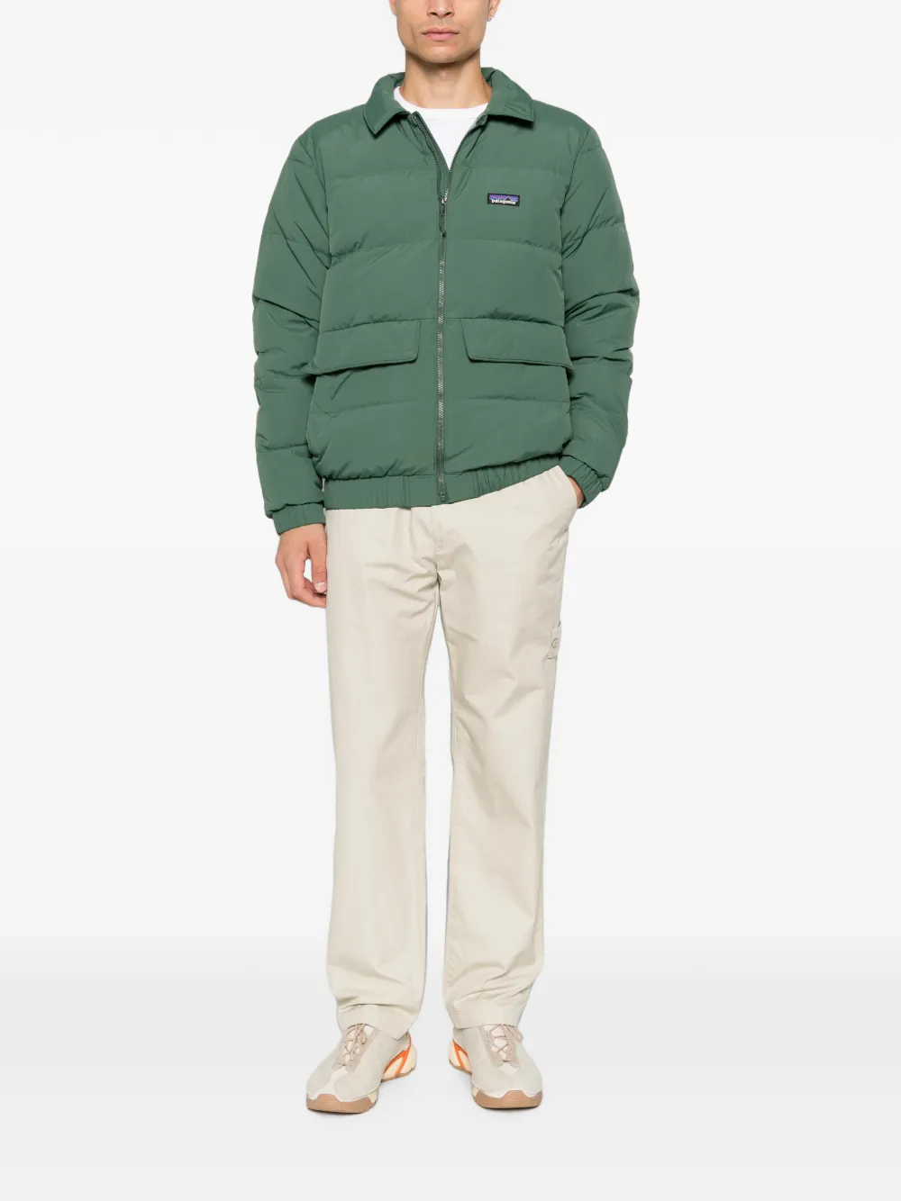 Patagonia Gewatteerd jack met logopatch Groen