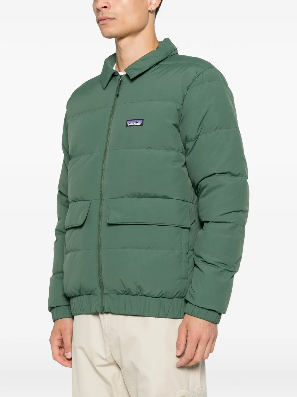 Patagonia Gewatteerd jack met logopatch Groen