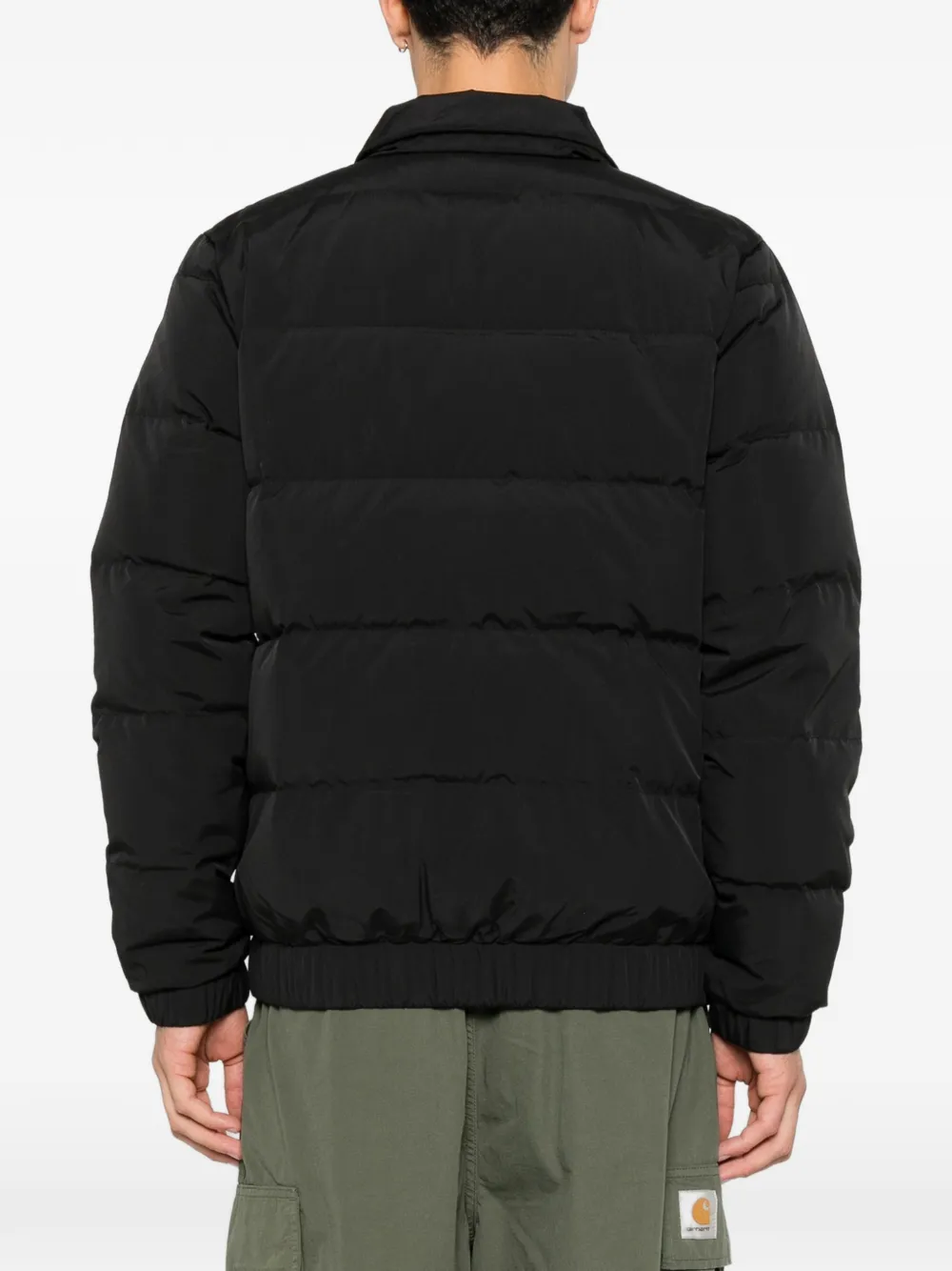 Patagonia Gewatteerd jack met logopatch Zwart