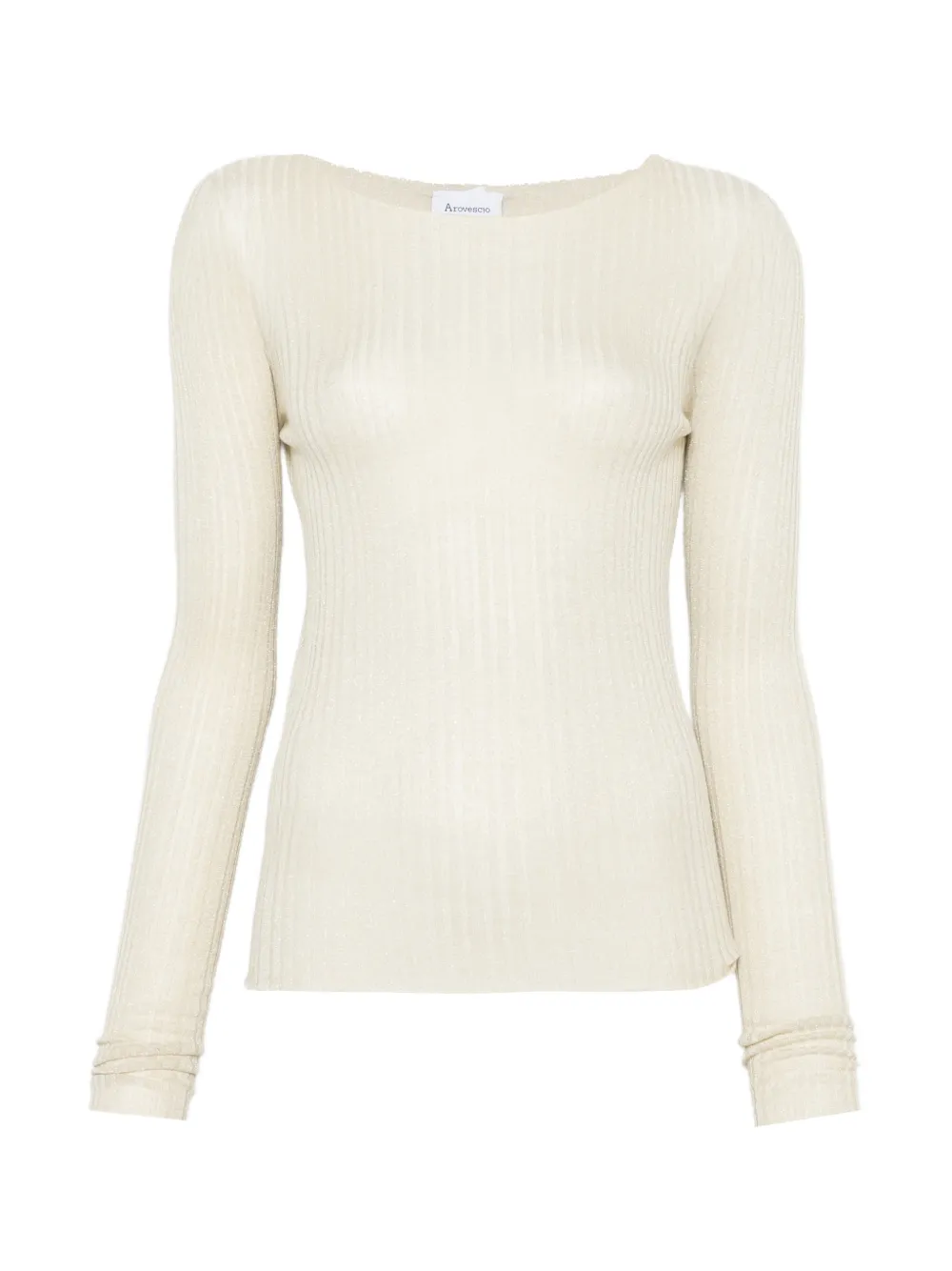 AROVESCIO ribbed-knit boat-neck sweater