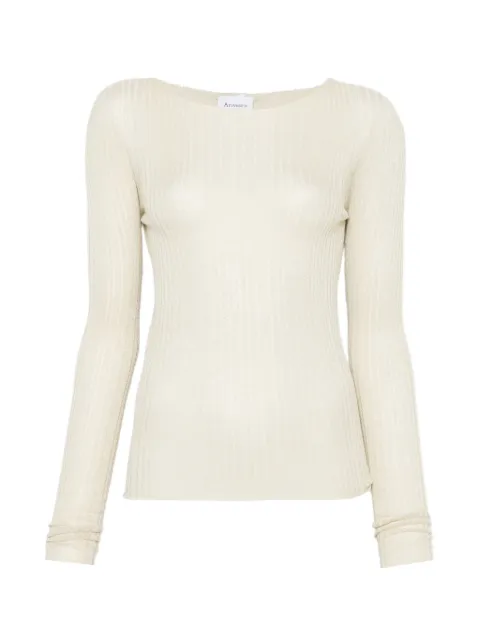 AROVESCIO ribbed-knit boat-neck sweater