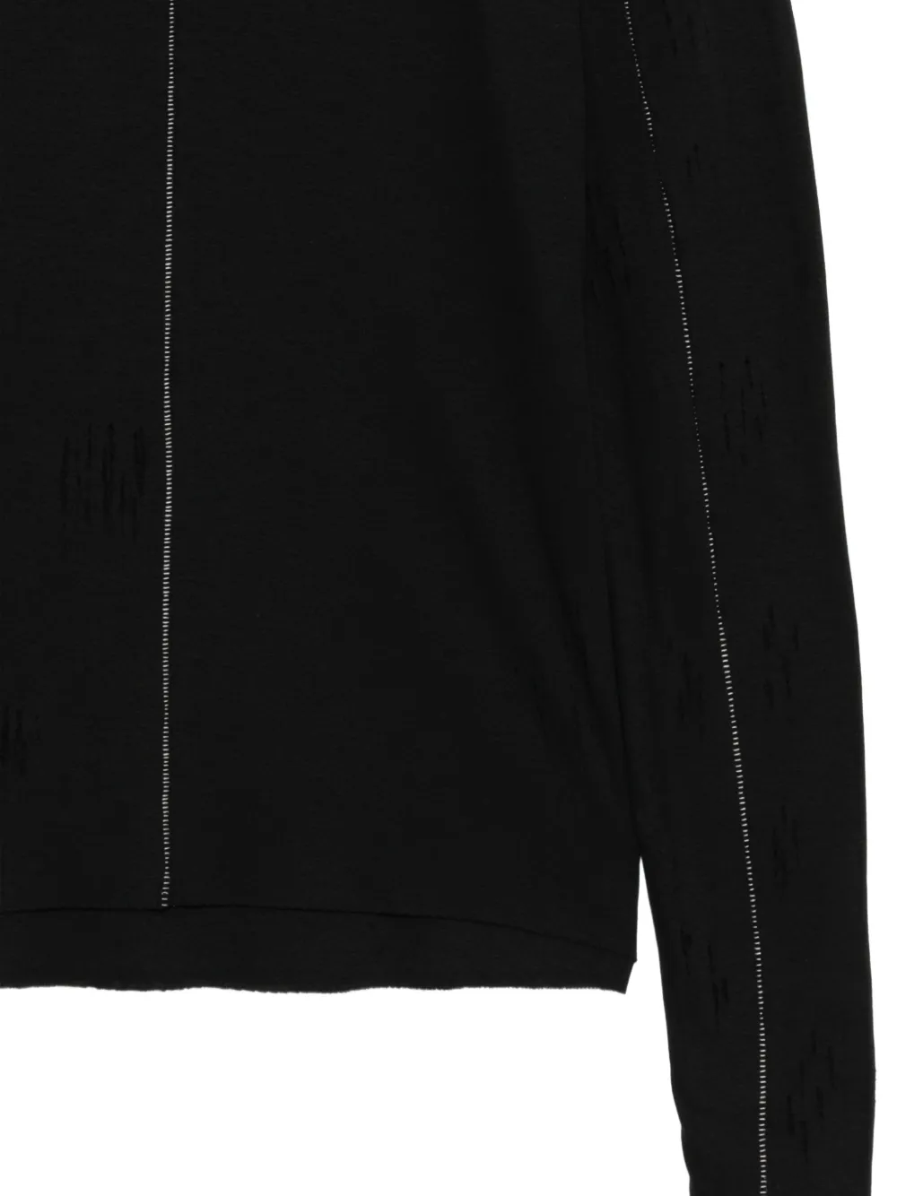 Thom Krom Gerafeld gelaagd T-shirt Zwart