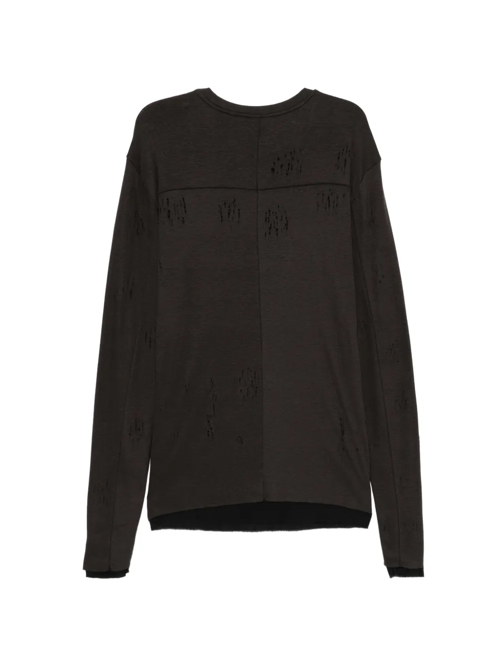 Thom Krom Gerafeld gelaagd T-shirt Bruin