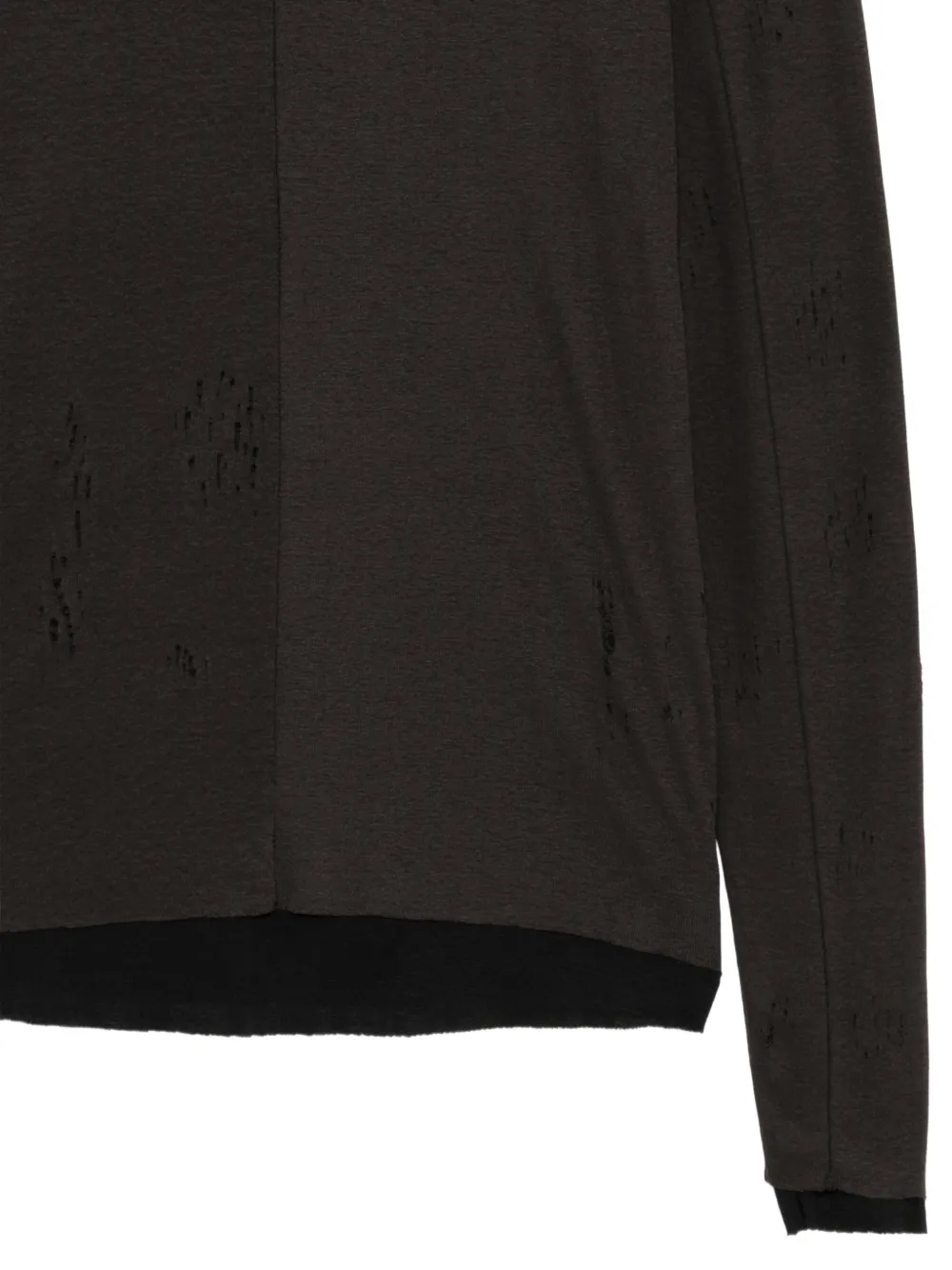 Thom Krom Gerafeld gelaagd T-shirt Bruin