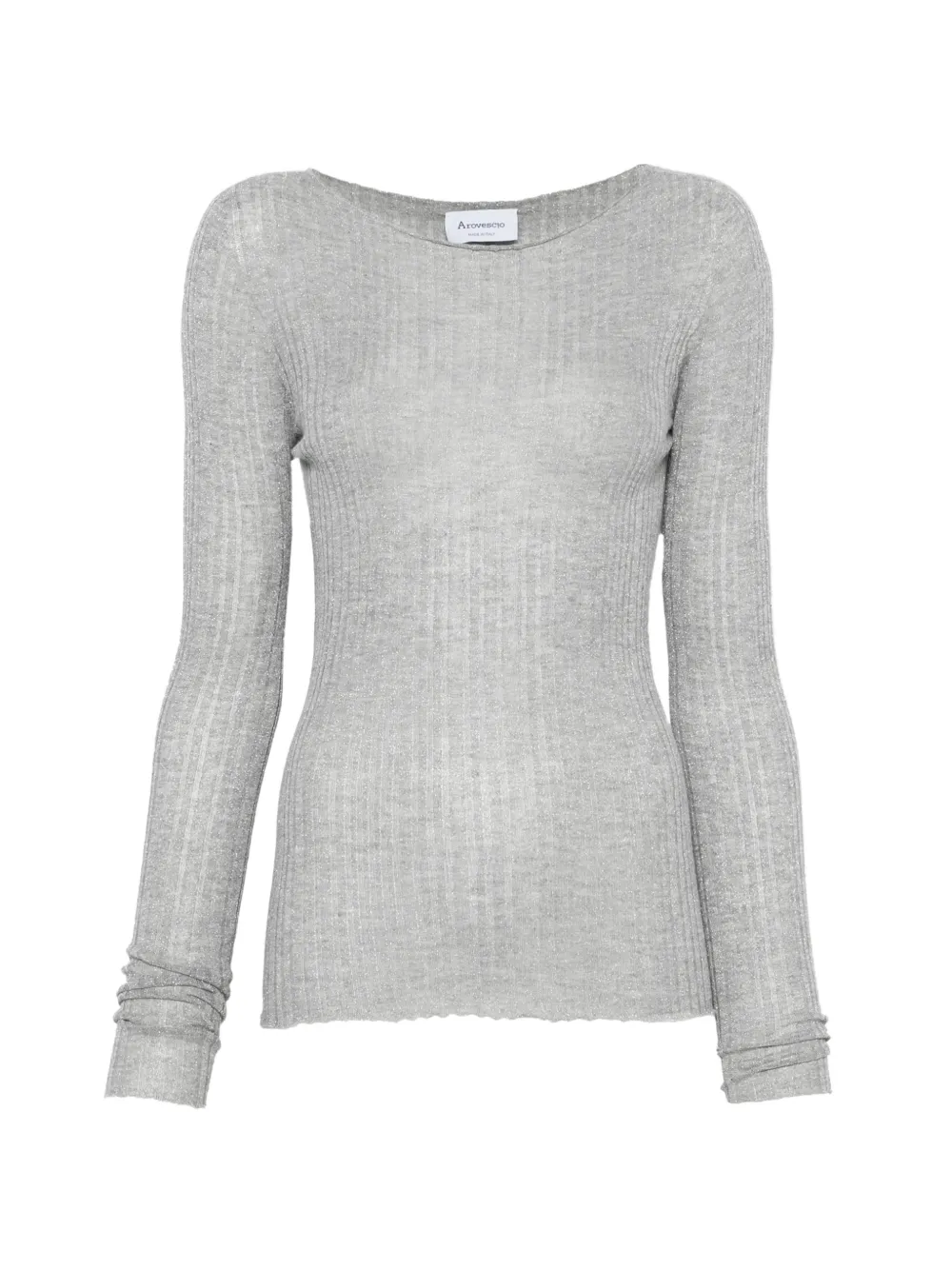 AROVESCIO Lurex ribbed-knit sweater