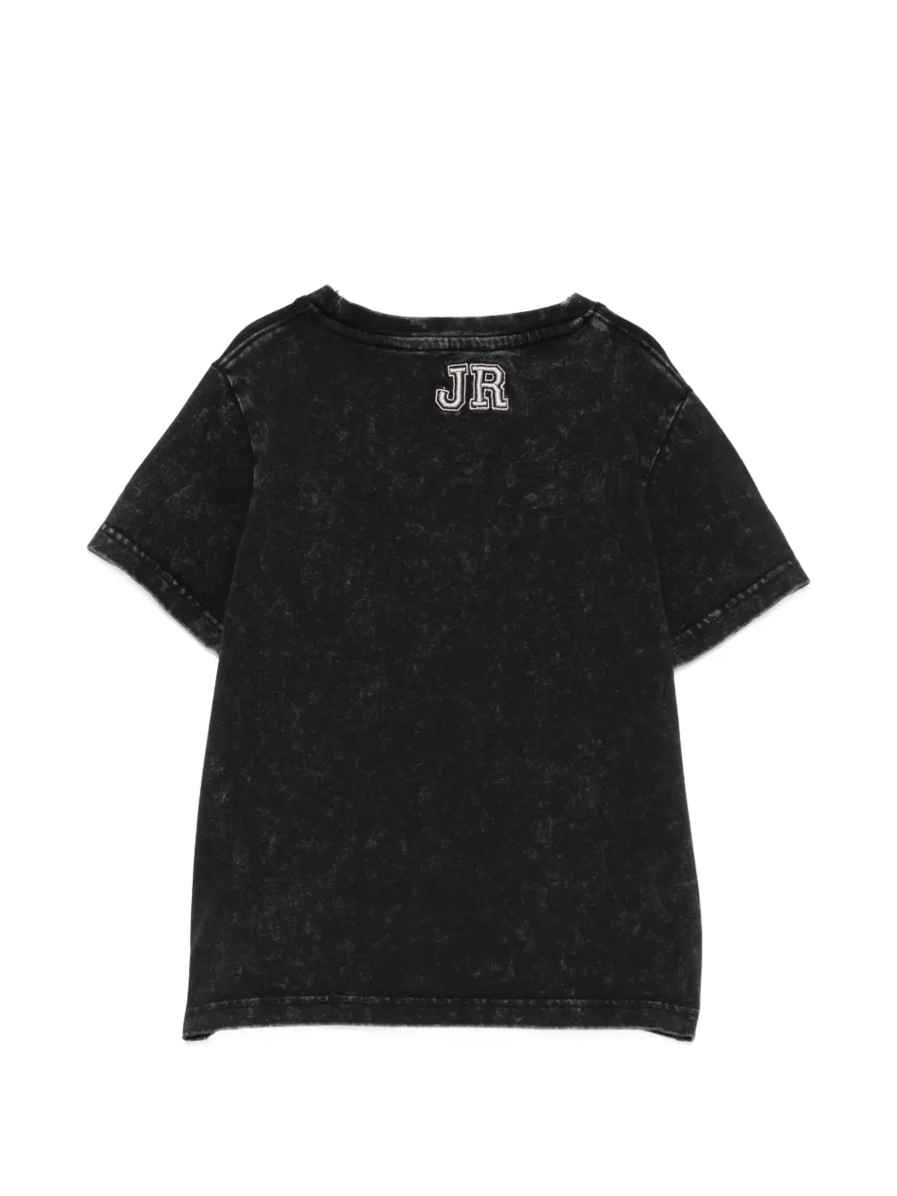 John Richmond Junior T-shirt met geborduurd logo en acid-wassing Zwart