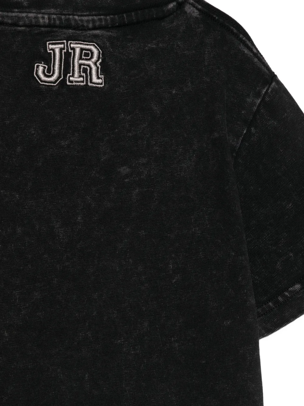 John Richmond Junior T-shirt met geborduurd logo en acid-wassing Zwart