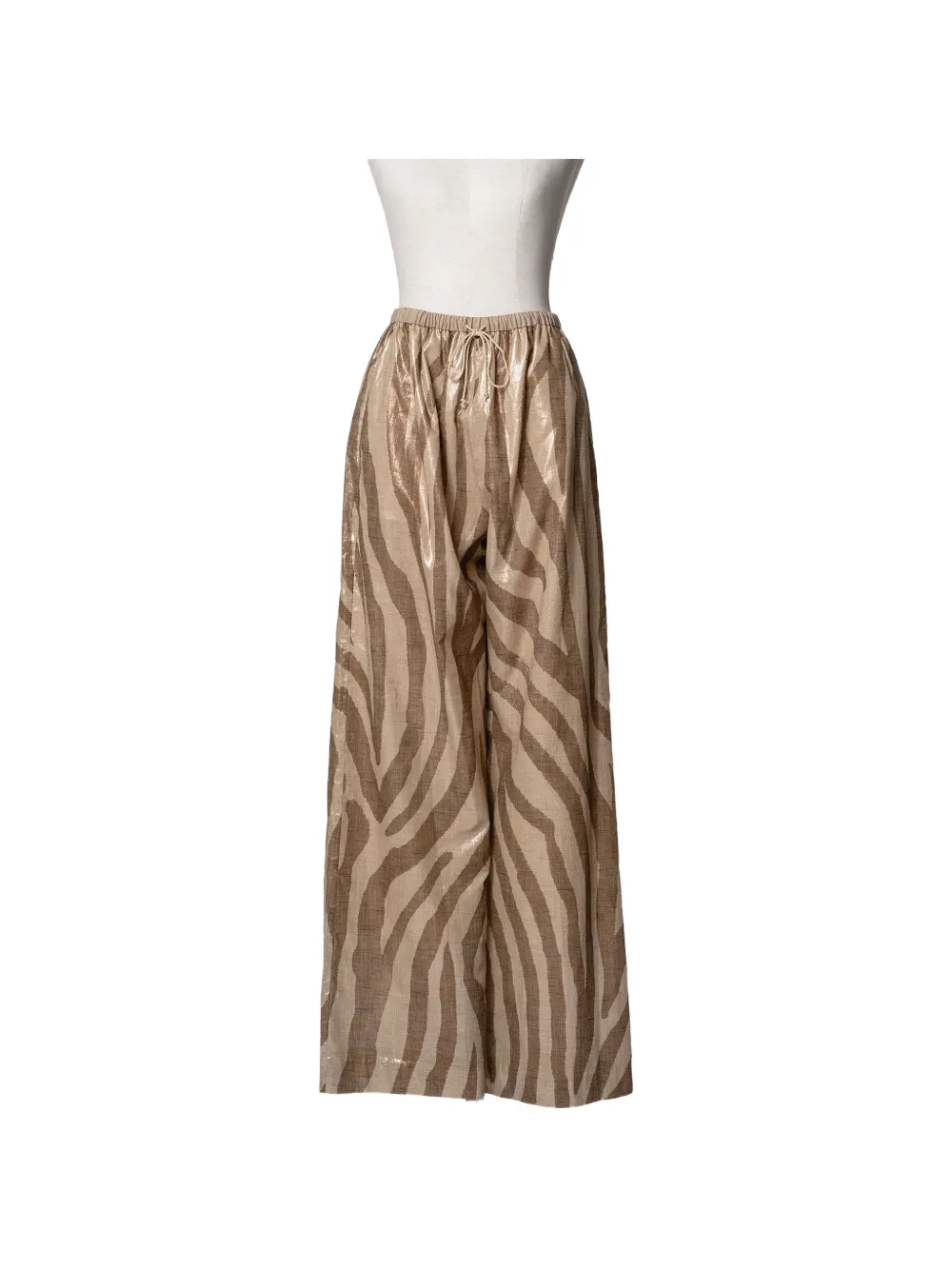 Muller Of Yoshiokubo Dune metallic zebra-print trousers - Braun