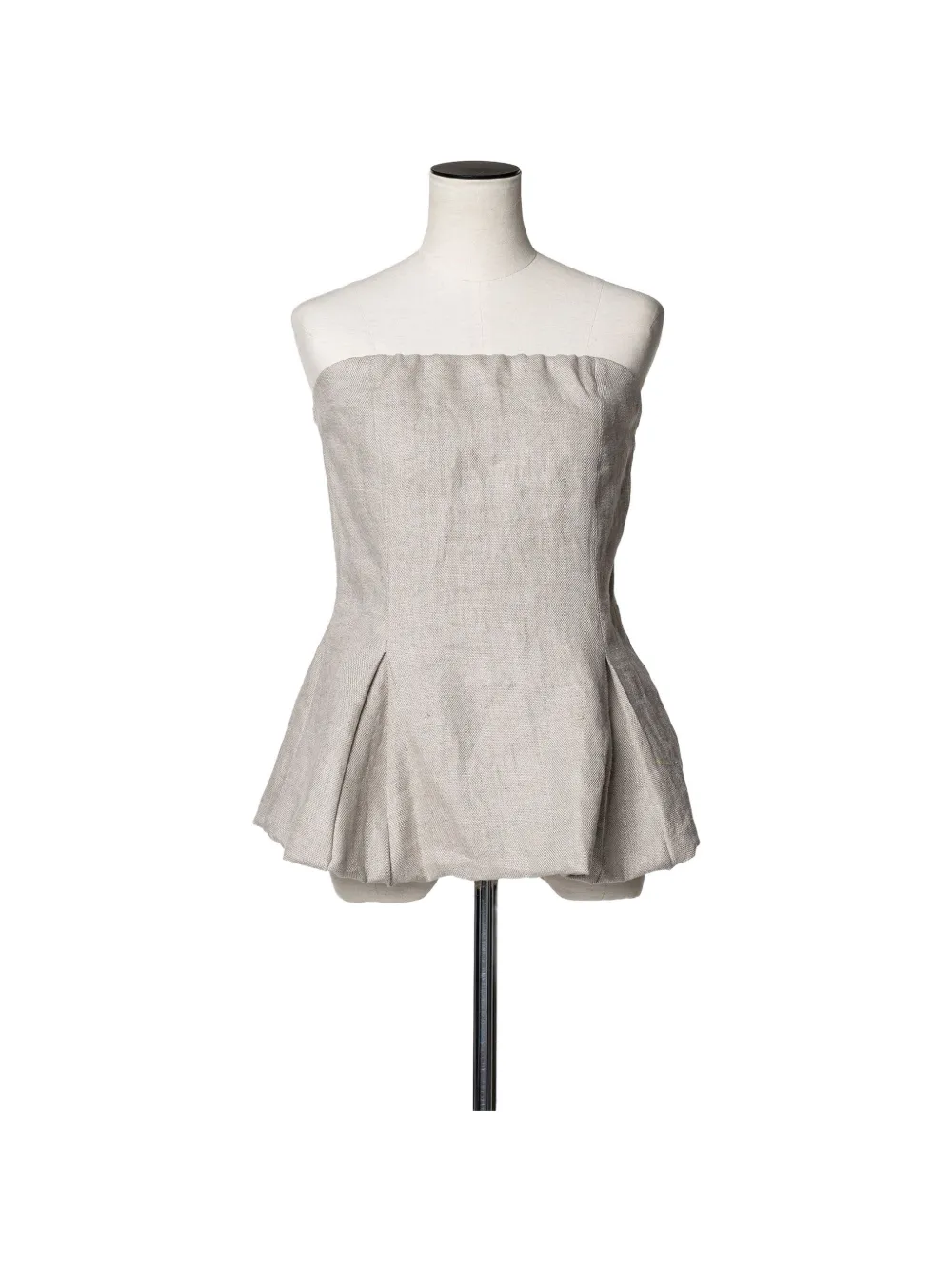 Muller Of Yoshiokubo linen strapless top - Toni neutri