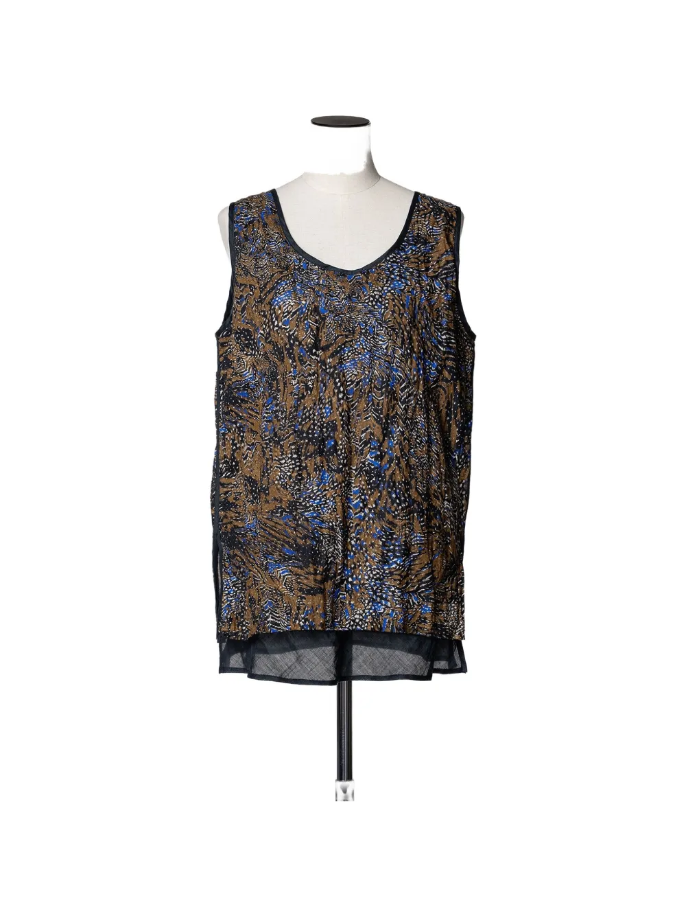 Muller Of Yoshiokubo Strata Layer printed top - Blu