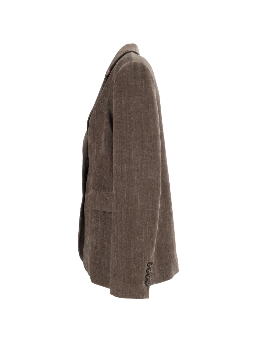 Eleh corduroy-effect single-breasted blazer Bruin