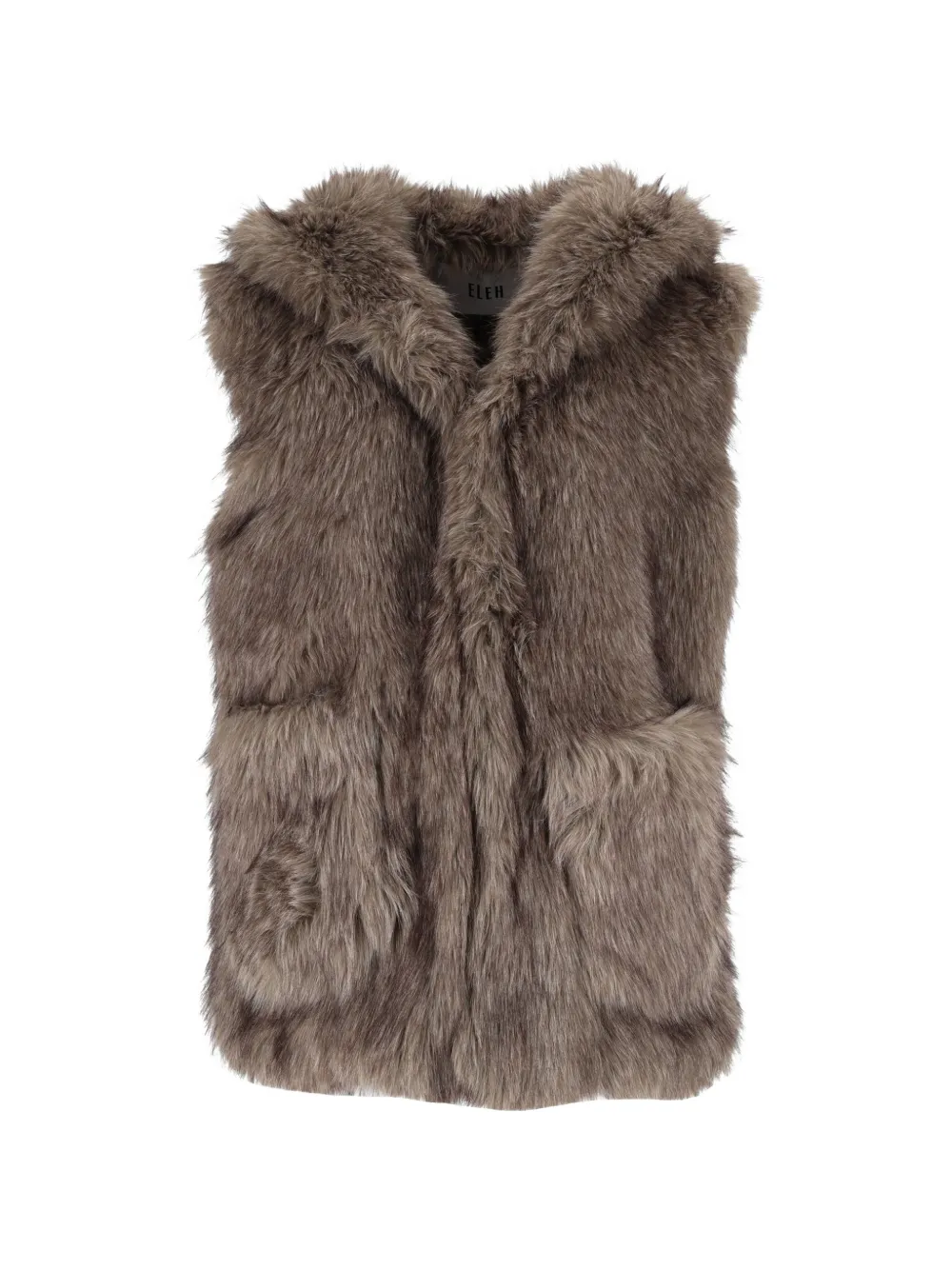 Eleh faux-fur hooded gilet - Marrone