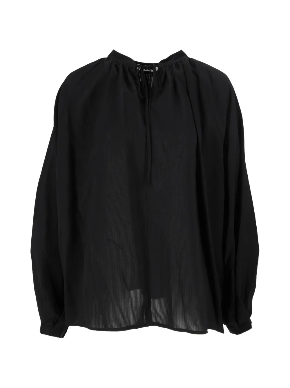 Eleh tie-neck gathered blouse - Nero