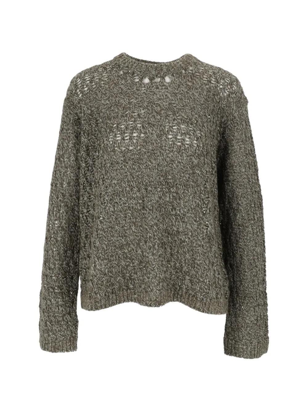 Eleh sequin-embellished open-knit sweater - Verde