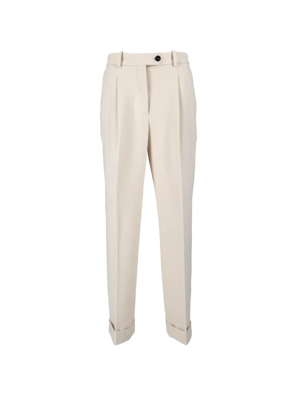 Circolo 1901 Geplooide broek met omgeslagen pijpen Beige