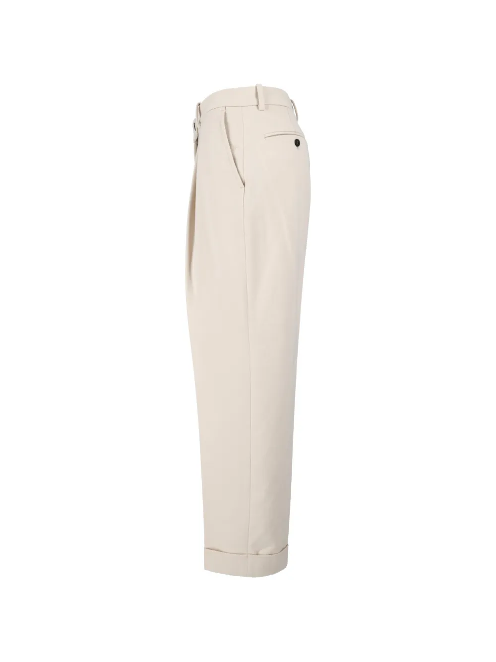 Circolo 1901 Geplooide broek met omgeslagen pijpen Beige