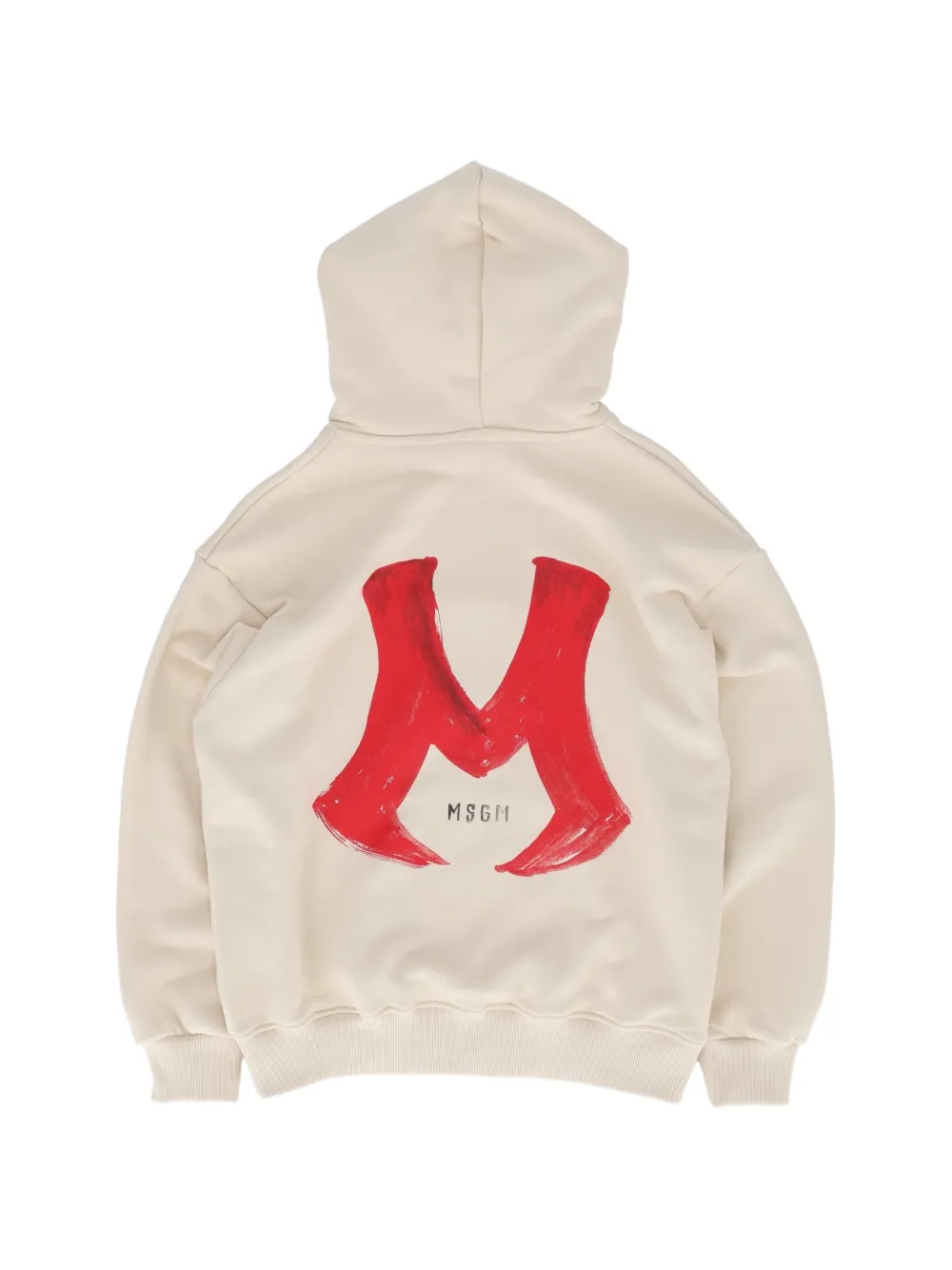 MSGM Kids Hoodie met logoprint Beige
