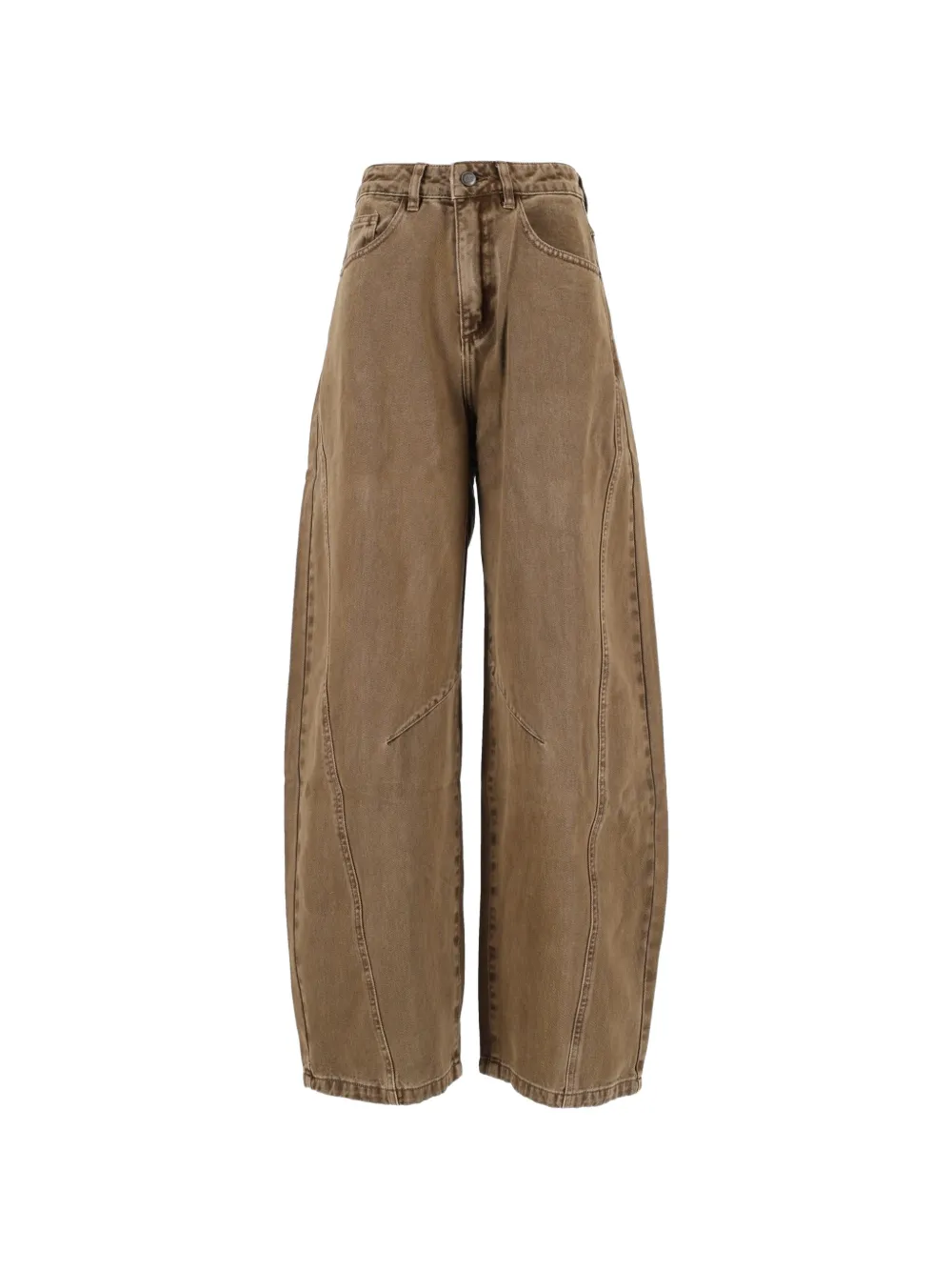 Eleh Seam-detail Jeans In Brown