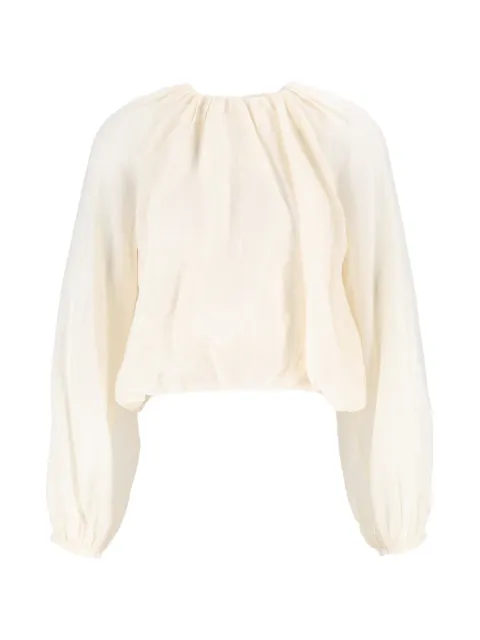 Eleh gathered balloon-sleeve blouse