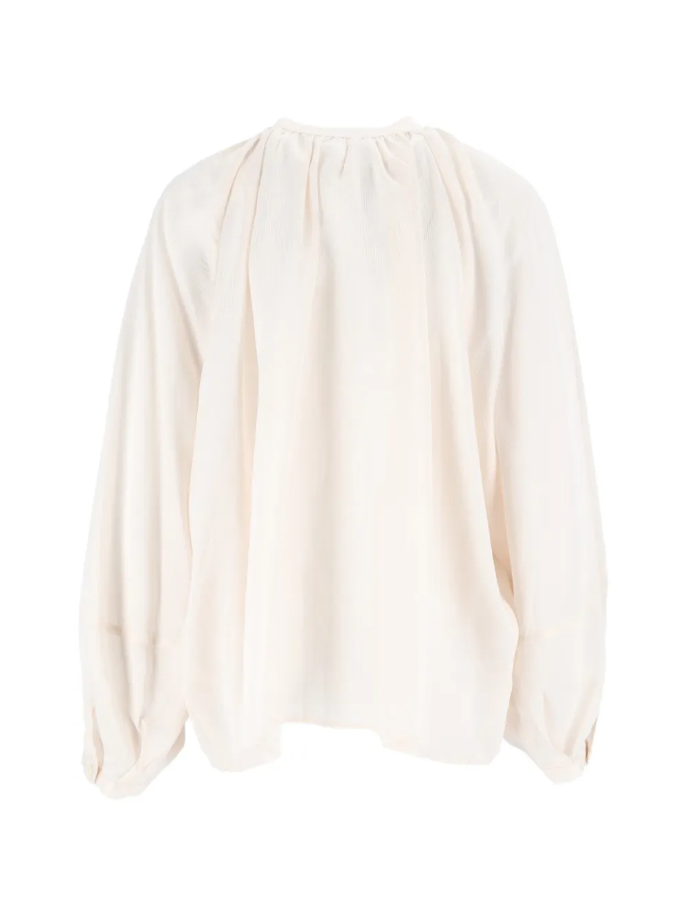 Eleh tie-neck gathered blouse Beige
