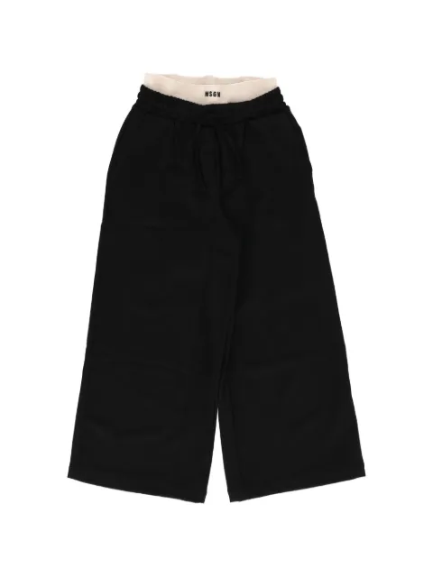 MSGM Kids layered-waistband drawstring trousers