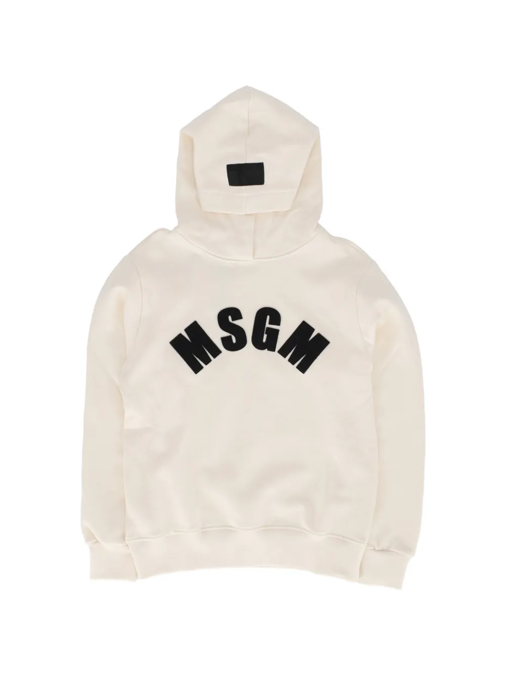 MSGM Kids logo-patch hoodie - Toni neutri