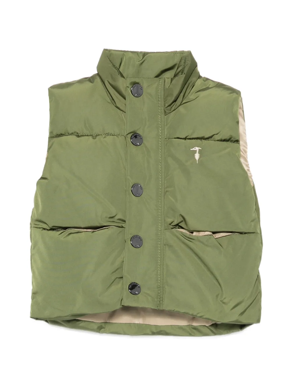 TRUSSARDI JUNIOR logo-print quilted gilet - Verde