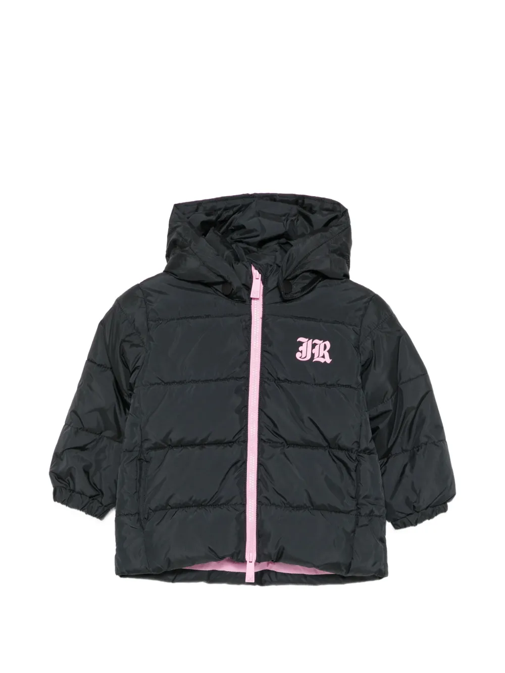 John Richmond Junior Giacca con logo e cappuccio - Nero