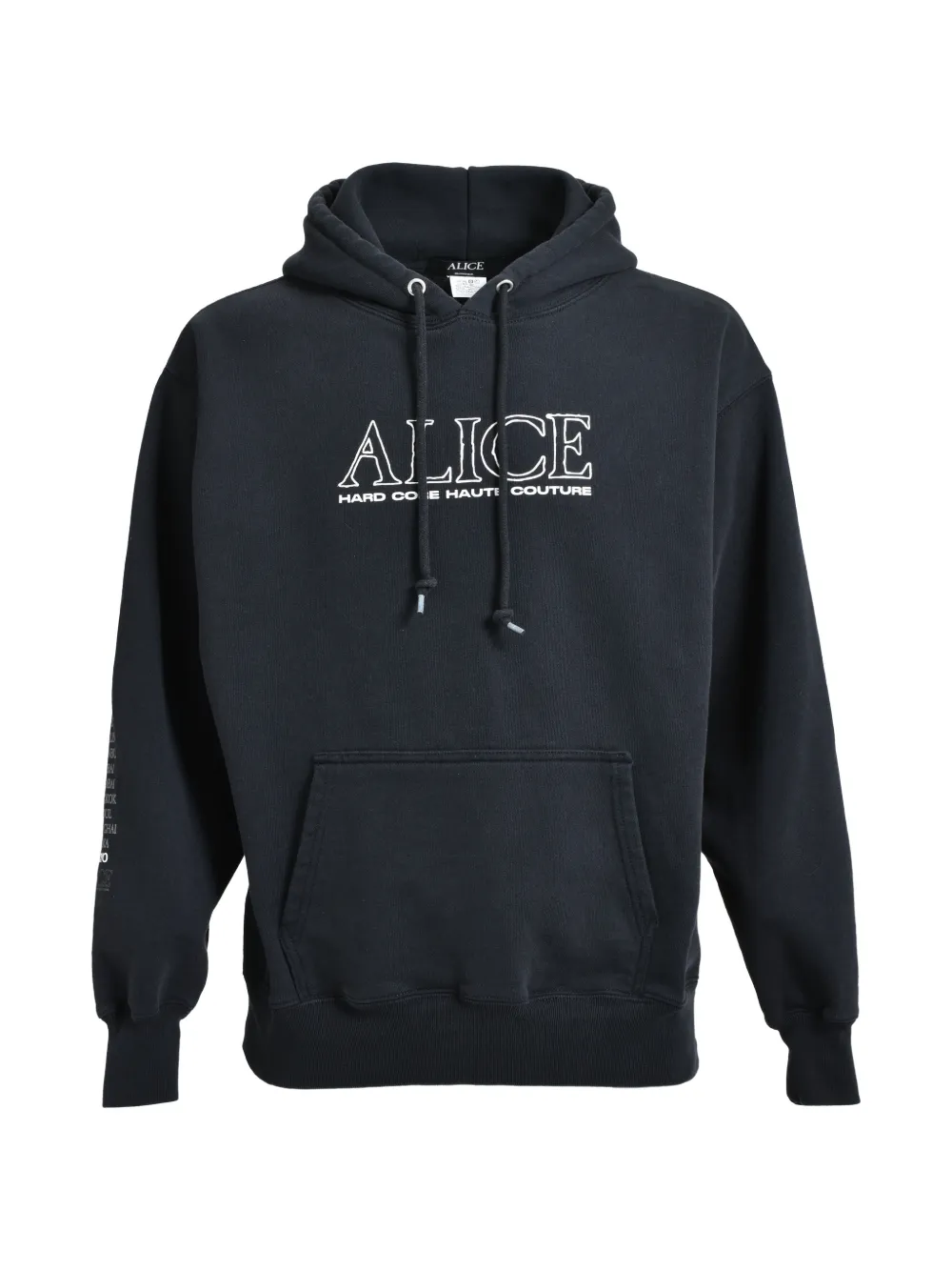 ALICE HOLLYWOOD logo-print washed-finish hoodie - Nero