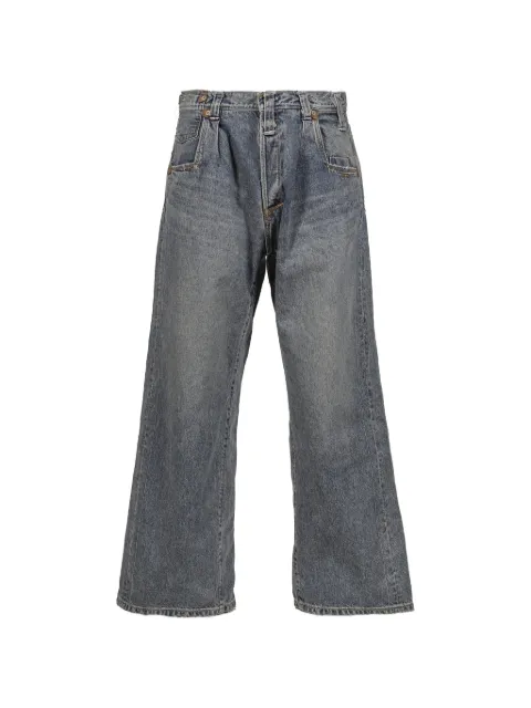 DAIRIKU reconstructed washed-denim jeans