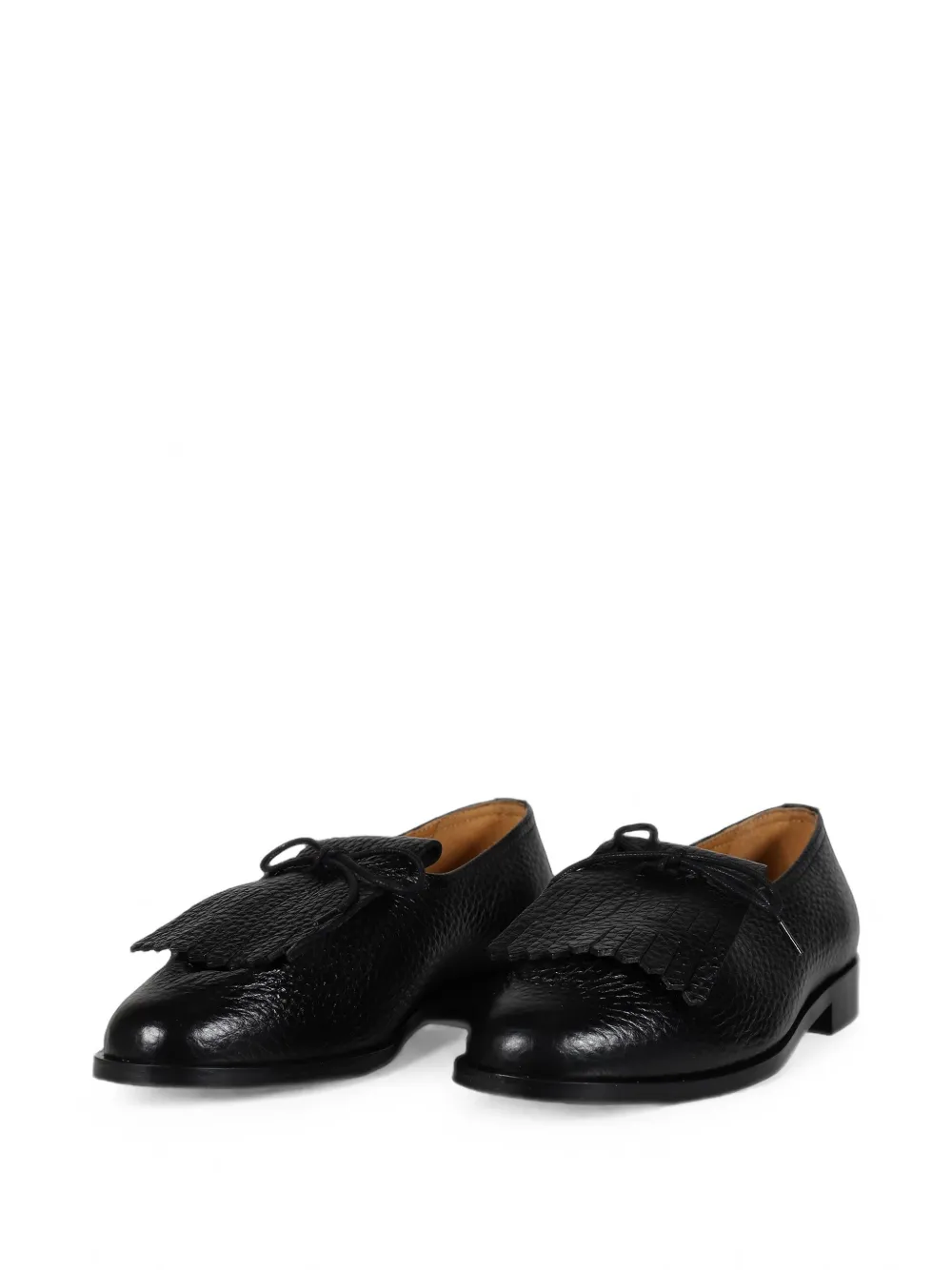 Jacques Solovière Paris Matt Kilt fringed loafers Zwart