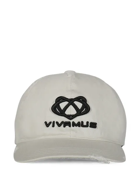 VIVAMUS Damage distressed logo-embroidered cap
