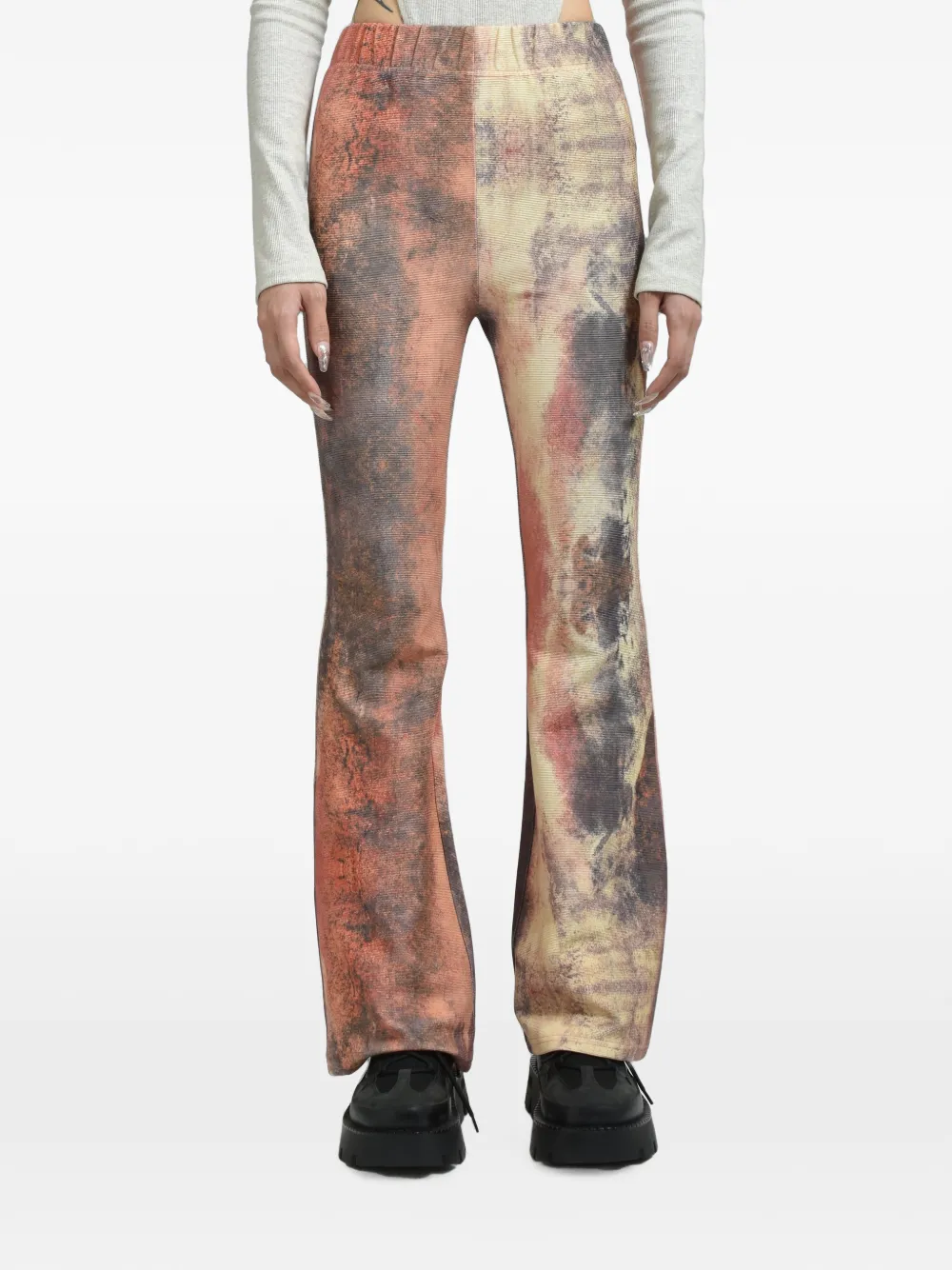 VIVAMUS Earth tie-dye flared trousers