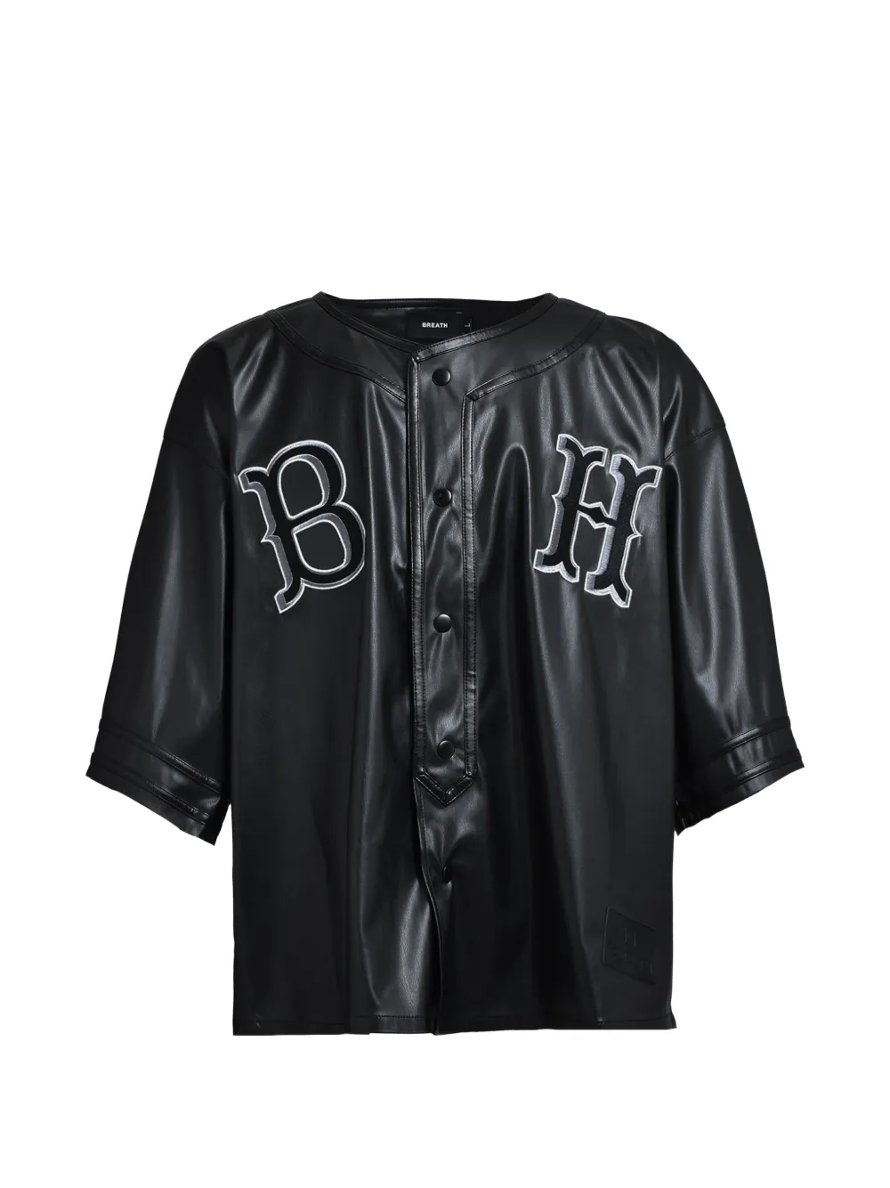 BREATH logo-embroidered baseball shirt - Schwarz