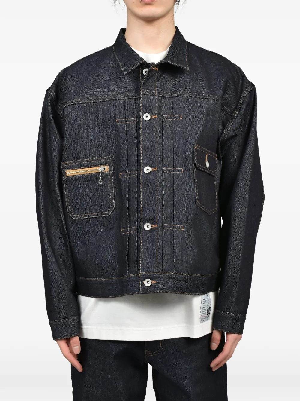 DAIRIKU Rigid denim jack met boxy-design Blauw