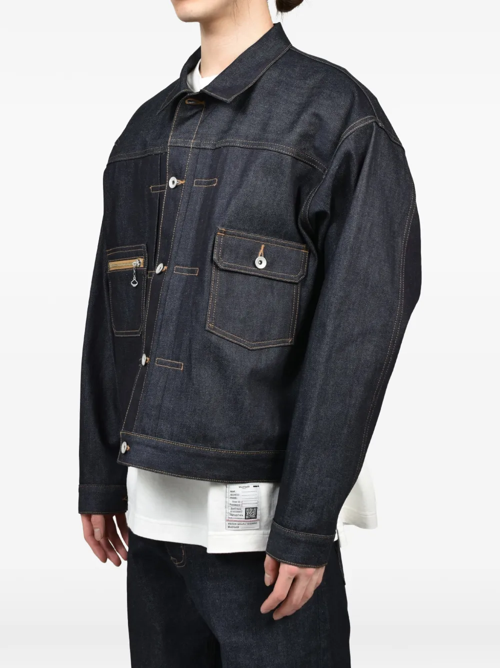 DAIRIKU Rigid denim jack met boxy-design Blauw