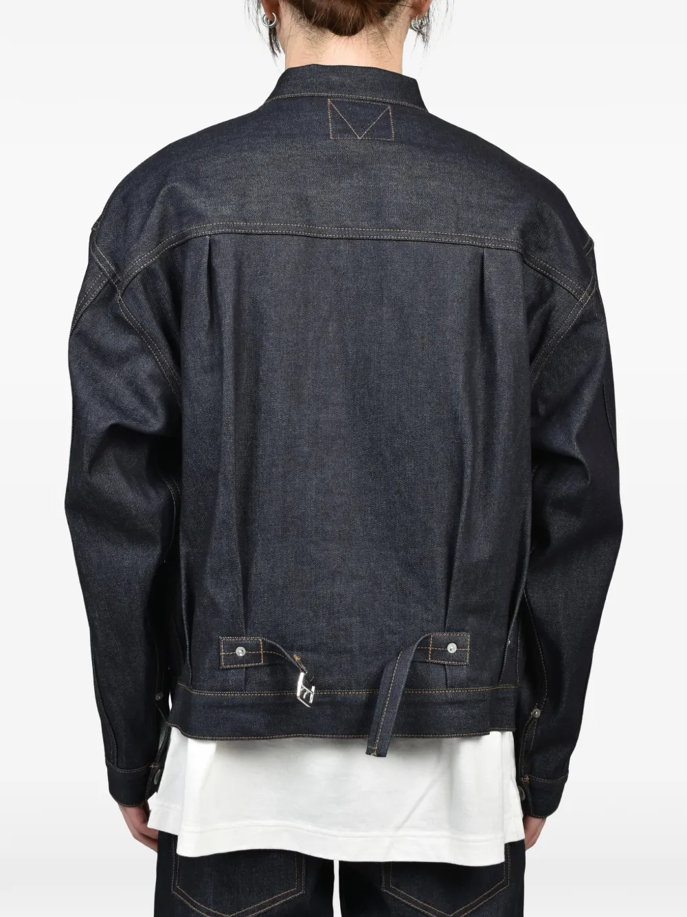 DAIRIKU Rigid denim jack met boxy-design Blauw