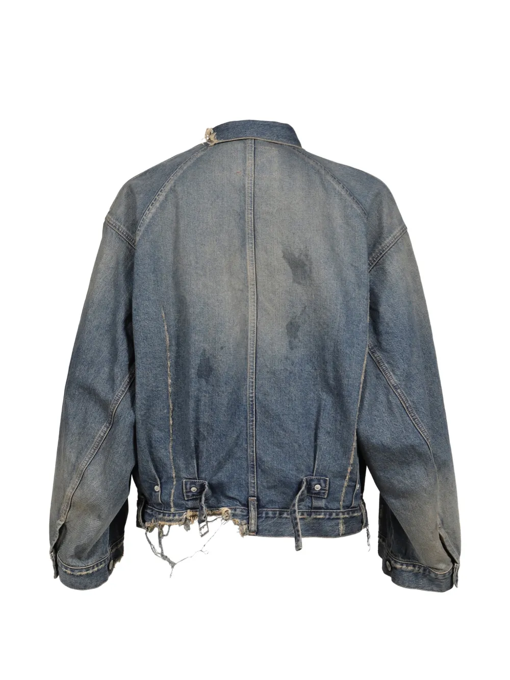 DAIRIKU 80YEAR denim jack met gerafeld effect Blauw
