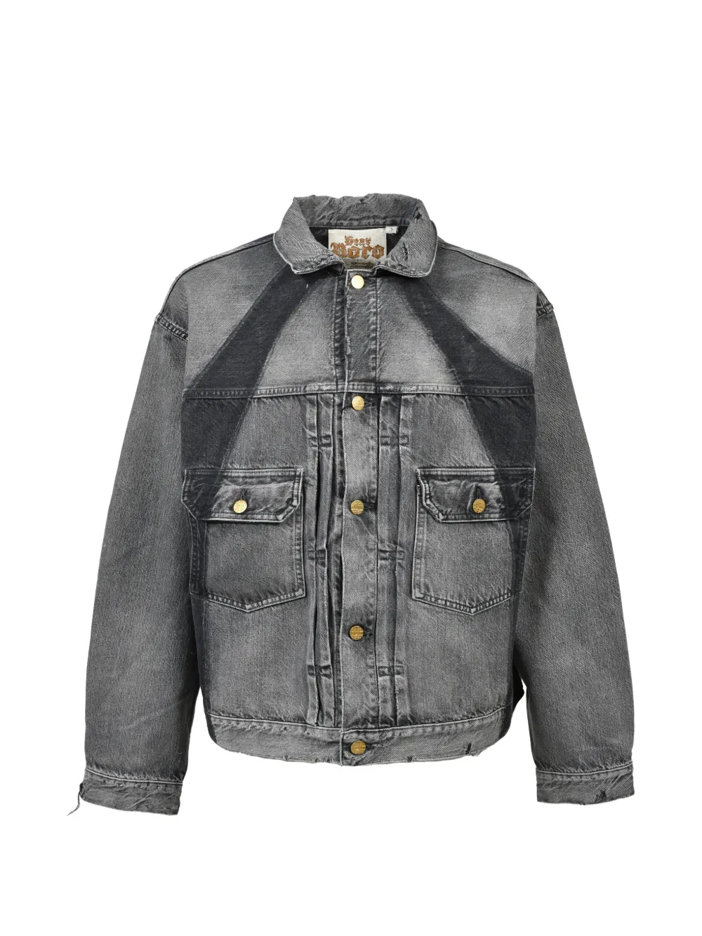 Dear BORO faded-effect boxy denim jacket - Grau