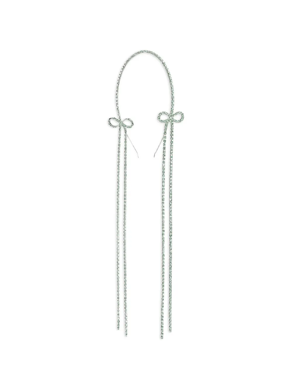 YELLOWSWALLOW crystal-embellished bow hairband - Argento