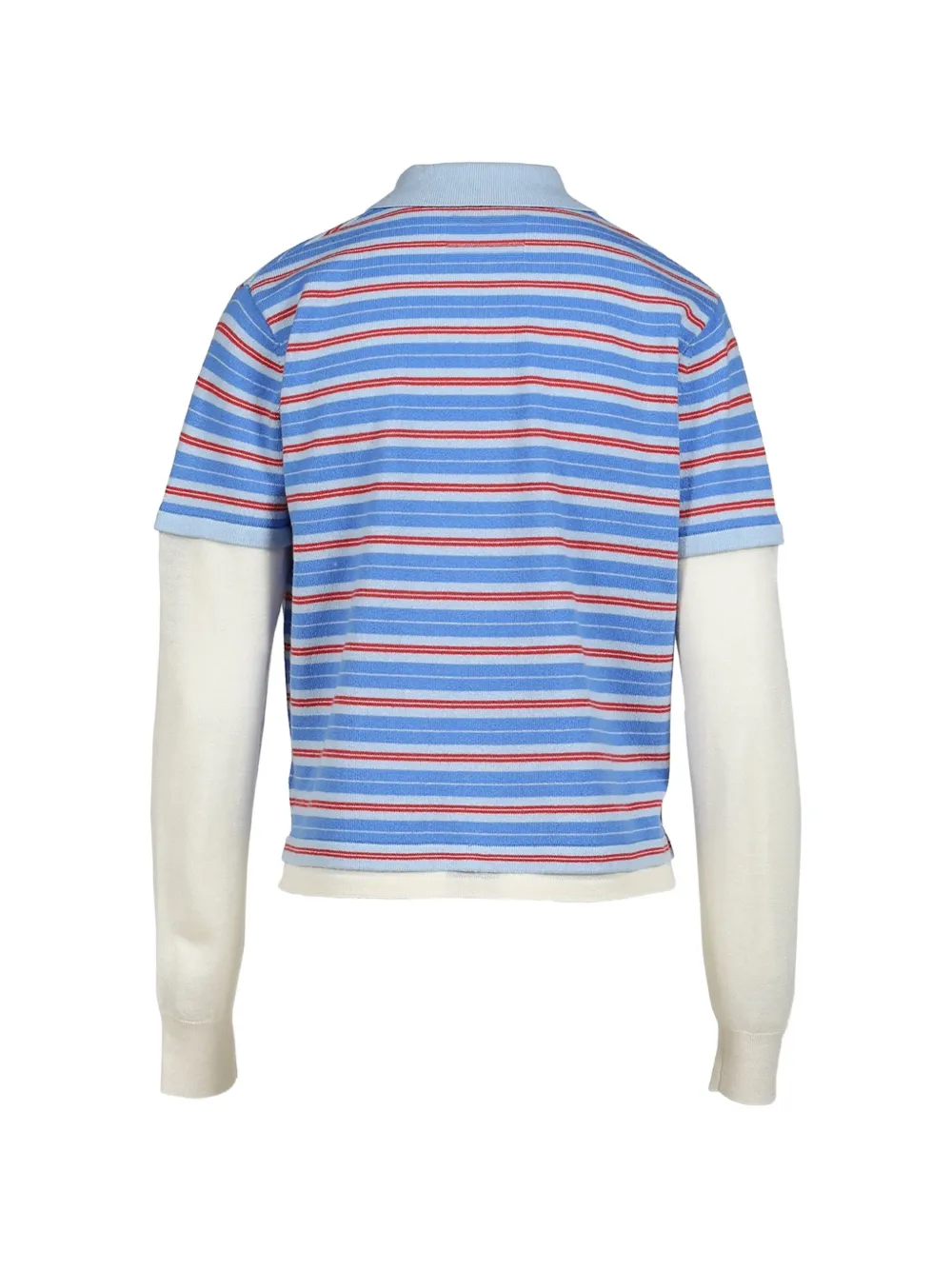 Guest In Residence Gestreept poloshirt met gelaagde mouwen Blauw